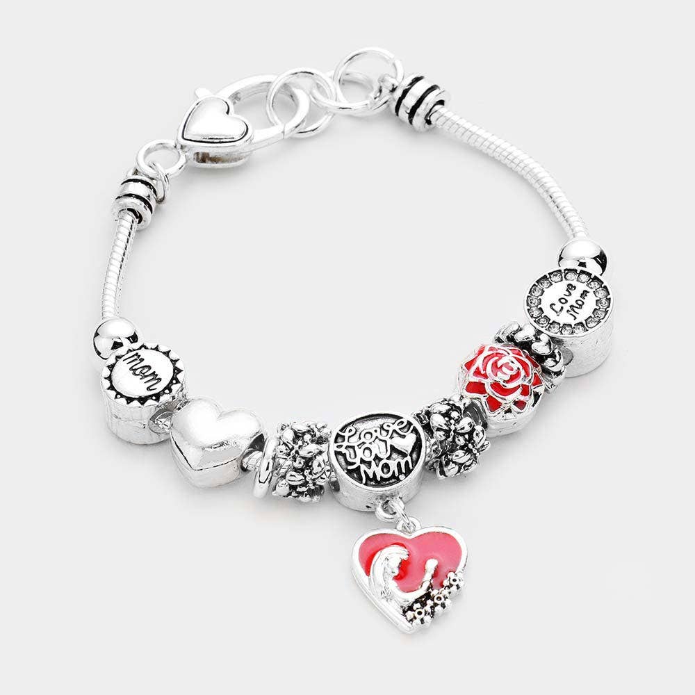 Sensibling Corp. – wholesale Charm/dangle bracelet – Love you Mom Charm Multi Bead Bracelet
1