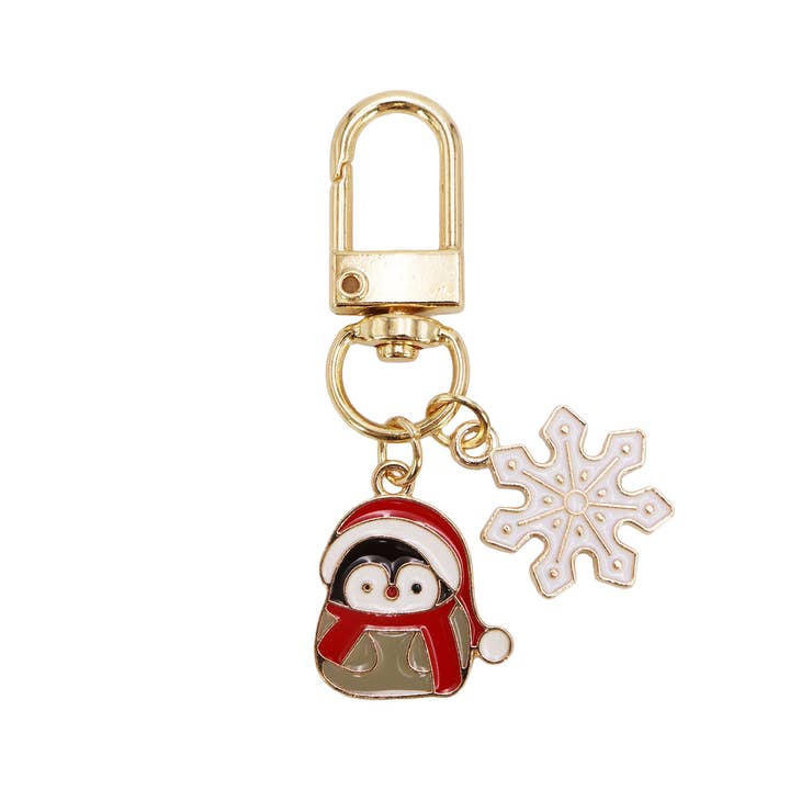 ASSORTED Christmas Enamel Dangle Charm Key Ring Chain for wholesale on Faire8