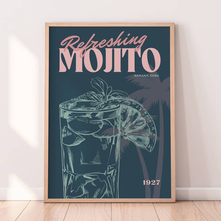 Mojito imprimé rétro pour la vente par Alaina Creates