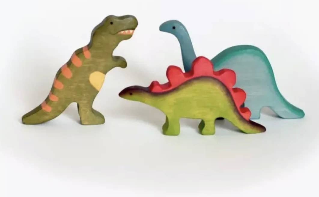PoppyBabyCo – wholesale Toy set – Kids – Wooden Dinosaur Figurines Toy Set of 3 0
