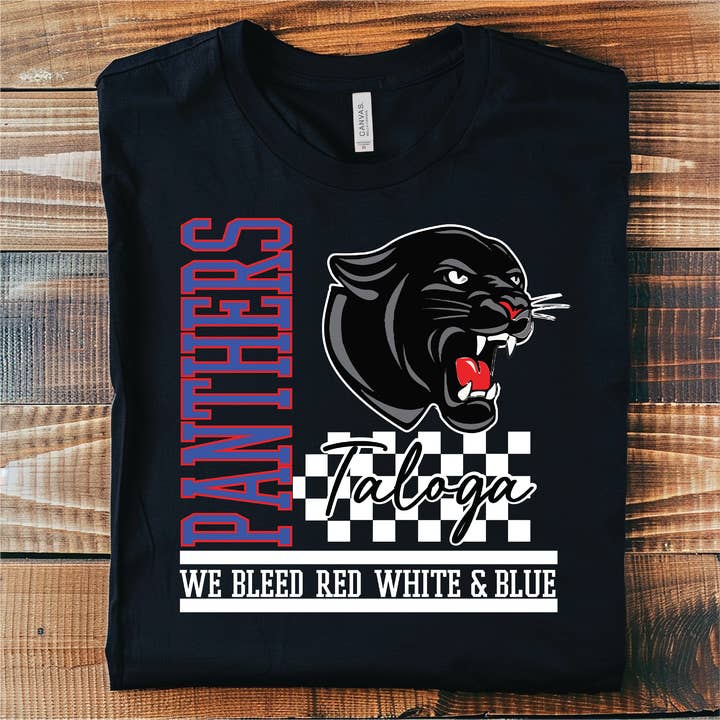 Southern Attitude Designs Inc - Vendita all'ingrosso Maglietta stampata - Unisex - Brenda- Maglietta Taloga Panthers We Bleed Spirit0