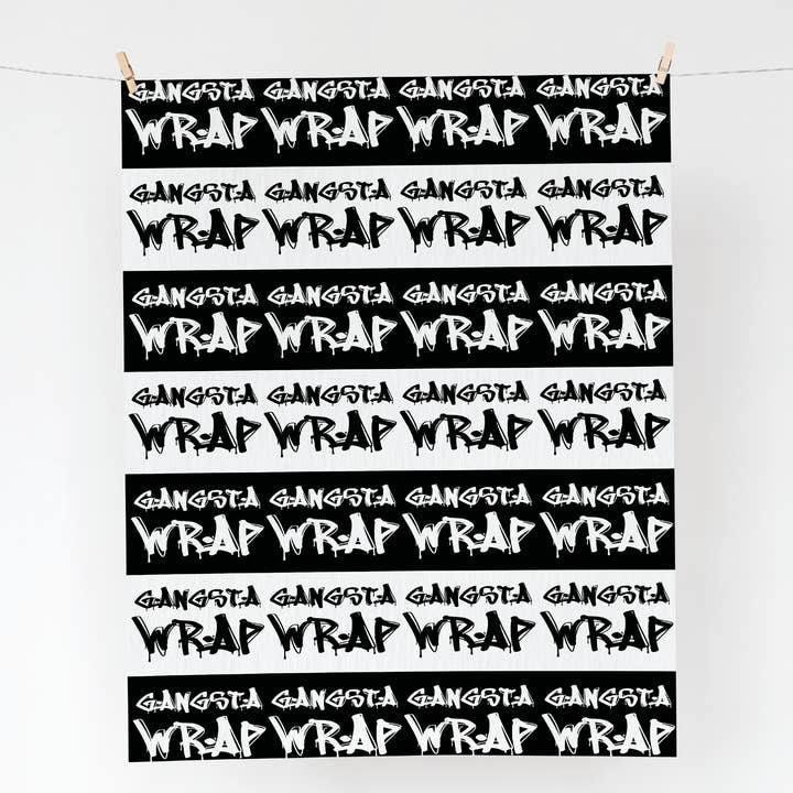 Lustiges, flaches Geschenkpapier, 70 x 50 cm, „Gangsta“ für den Großhandel von The Buddy Fernandez Card Company