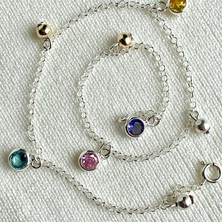 Bracelet-Anklet Silver 925 and 8K gold laminated 10.5 in for wholesale by QURI