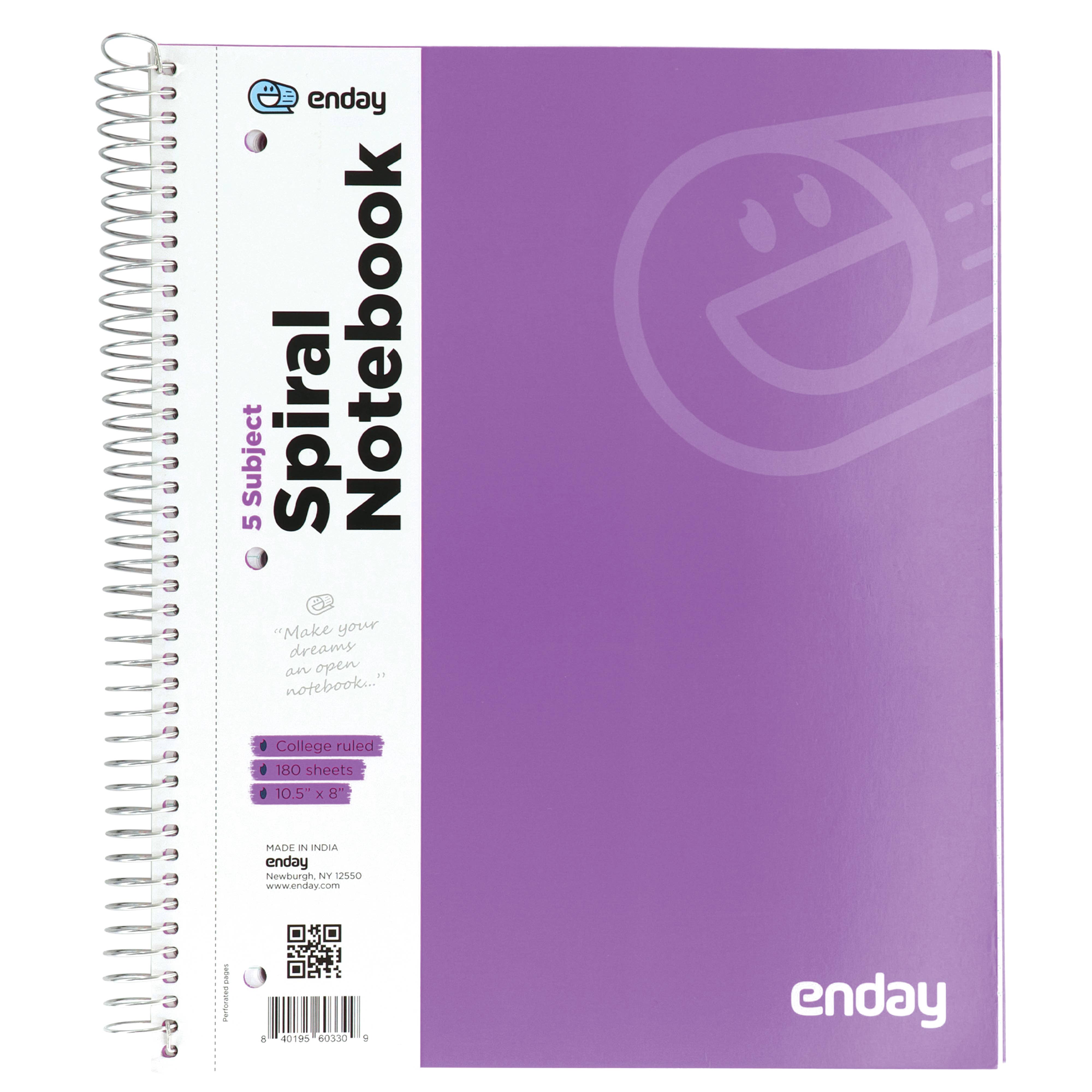 enday – Engroshandel Notesbog – Spiral Notebook 5-Emne CR 180 Ct.3