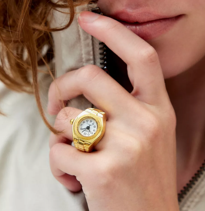 HoopLa - Wholesale Cocktail/Statement Ring - Watch Ring- Stainless Steel- Quartz Stretch Ring- Gift Box9