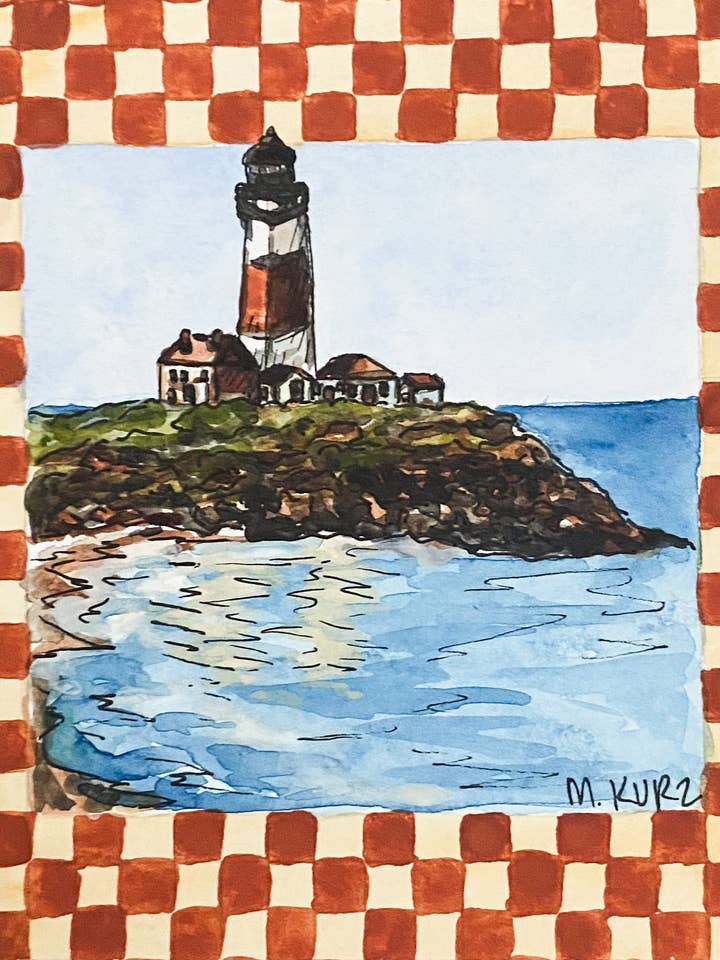Montauk Lighthouse Print for wholesale by Makenzie Kurz Art