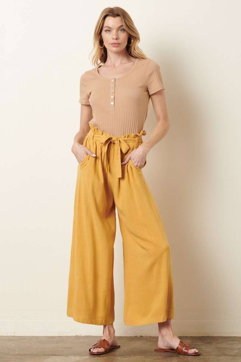 mittoshop - Wholesale Pants - Women's - PAPER BAG TIE DETAIL WIDE LEG PANTS32