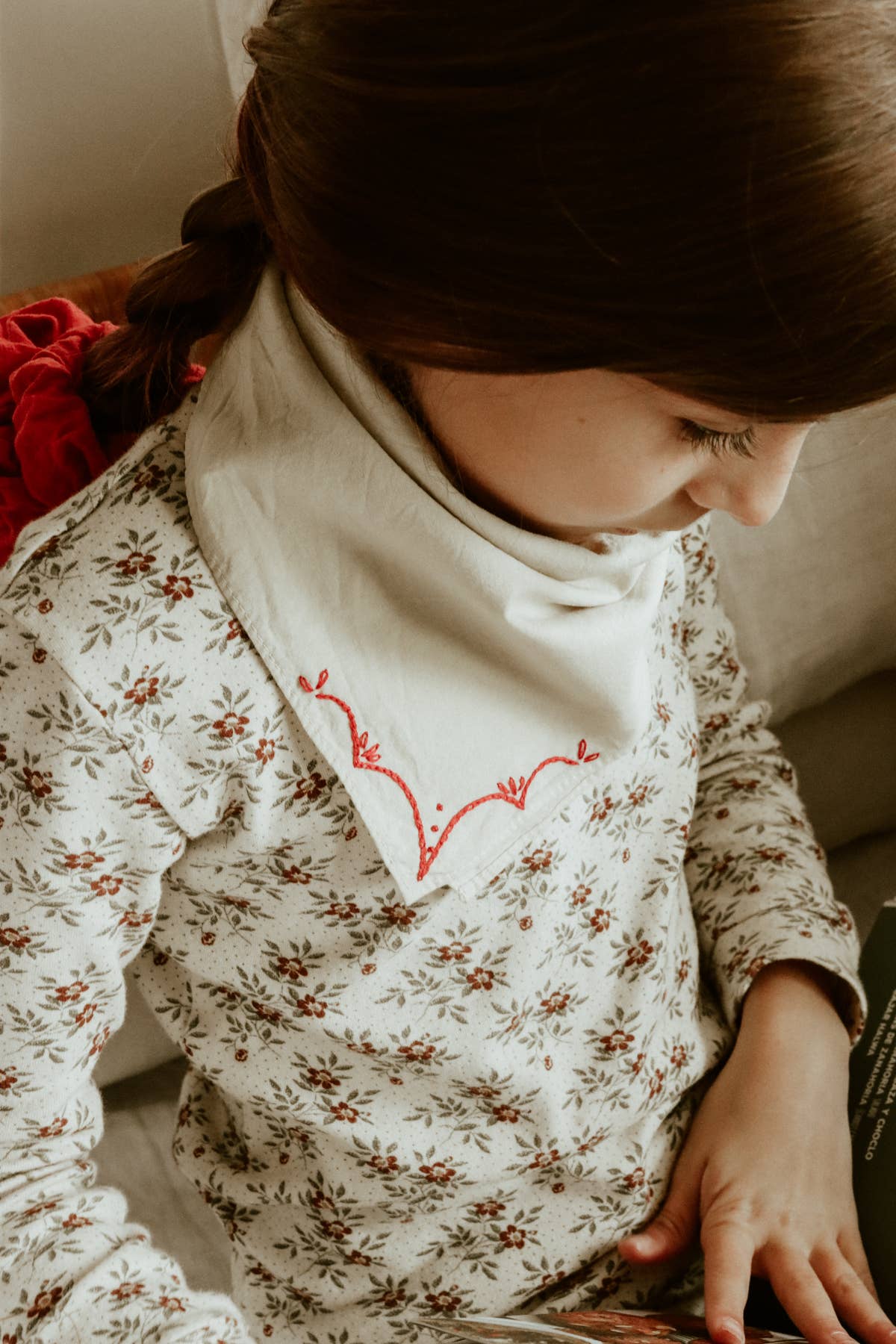 Eloise et moi - Wholesale Bandana - Unisex - Hand embroidered RODEO cotton bandana, hand dyed 15