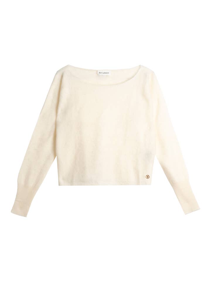 Bel Cashmere S.C. - Vendita all'ingrosso Felpa - Donna - Maglione in Cashmere Spazzolato Claudia Bianco
