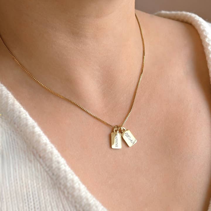 Colar Personalizado com Pingente - Colar de Família com Múltiplas Barras por atacado de Blueyejewelry