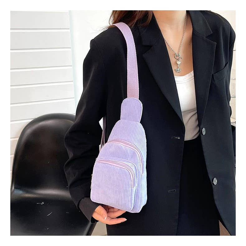 42POPS - Wholesale Crossbody Bag - Women's - `.SI-26466 Corduroy Vintage crossbody Sling Bag2