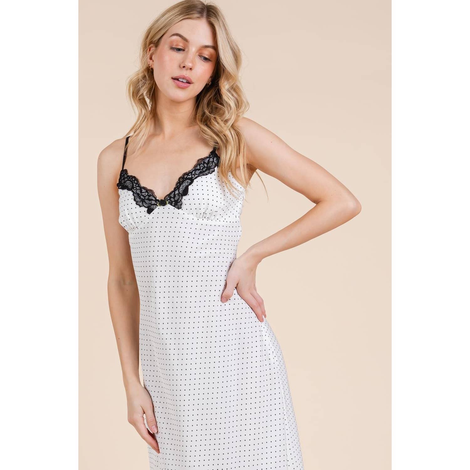 Honey Mango - Wholesale Dress - Women's - Polka dot midi dress12