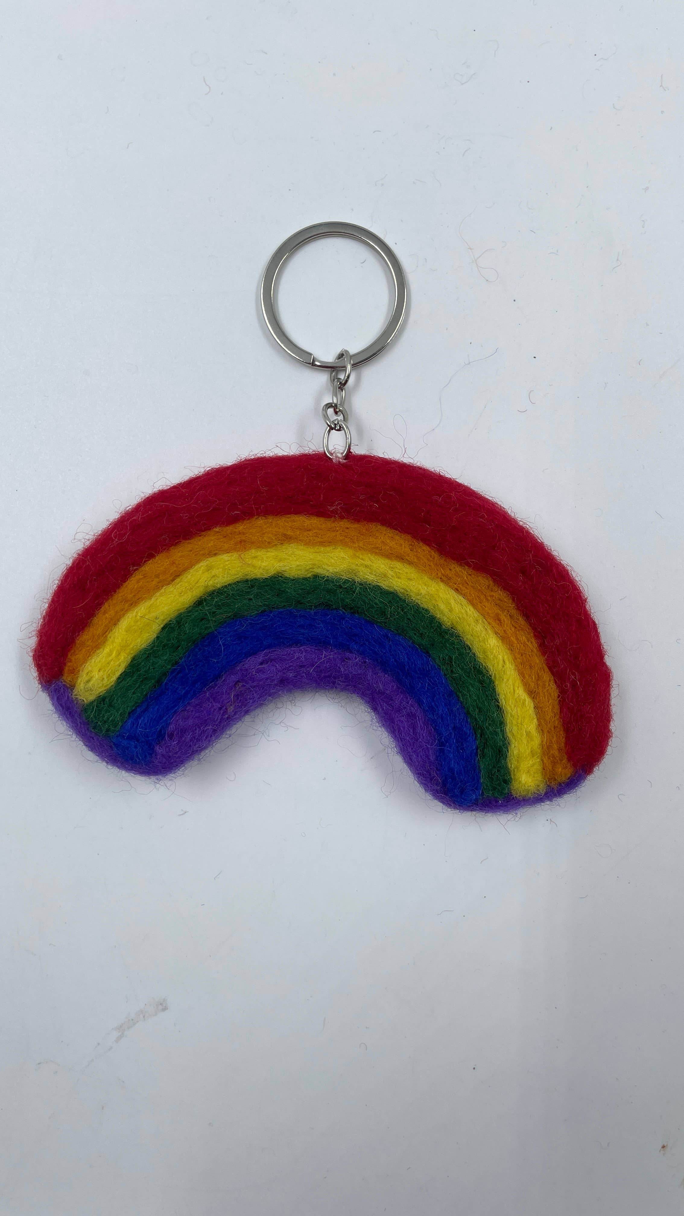 Funky Yak Ltd – wholesale Keychain – Women's – Handmade Cute Felt Rainbow Keyrings with Pin 1