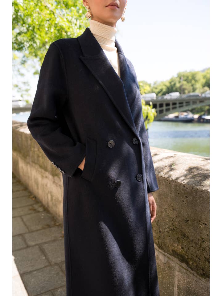Attentif Paris - Wholesale Coat - Women's - Extra-long oversized hand-sewn wool blend coat55