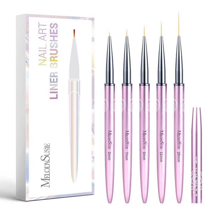 Nail Art Liner Brushes 5Pcs - Rose Gold and other Purchase Wholesale nail art. Free Returns & Net 60 Terms on Faire trending on Faire.