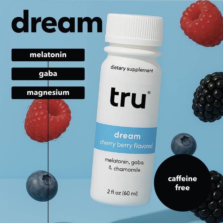 Tru - Wholesale Sports/Energy Drink - Tru Dream Wellness Shots, Cherry Berry (Pack of 12)