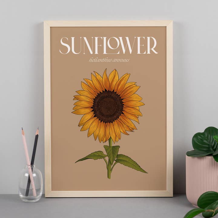 Impresión artística floral girasol para venta al por mayor de Hayley Jade Design Studio