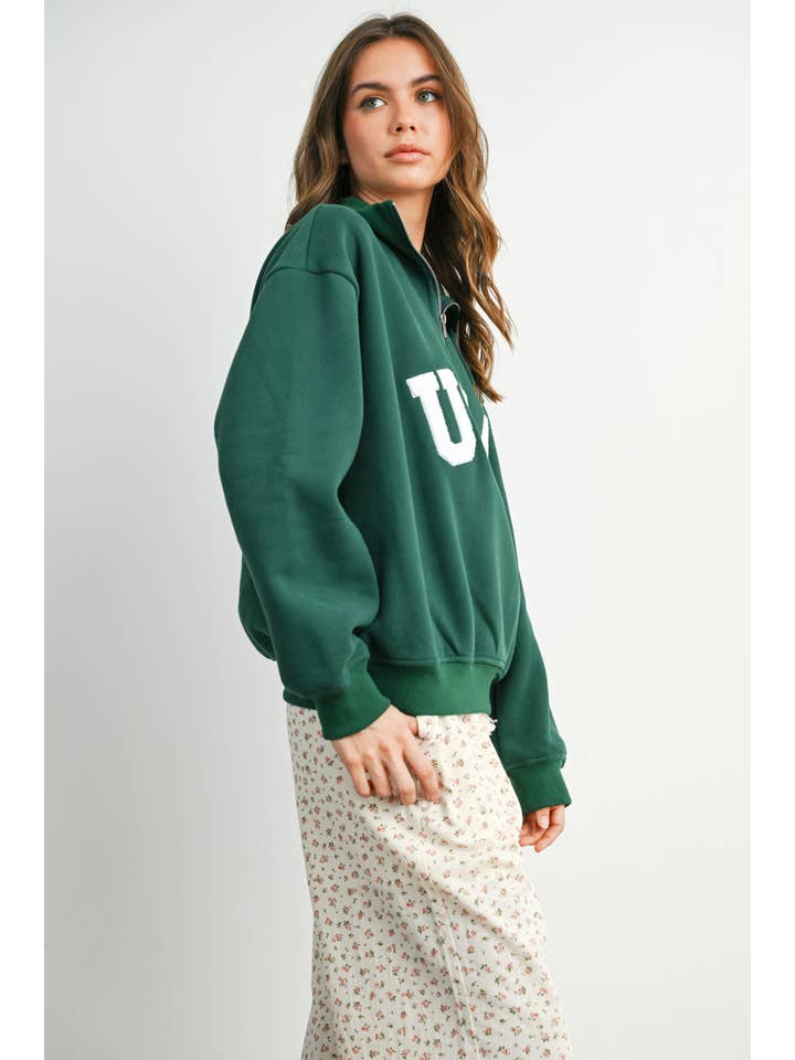 BUTTERMELON - Wholesale Sweatshirt - Women's - Quarter Zip Long Sleeve Top - BMT779538