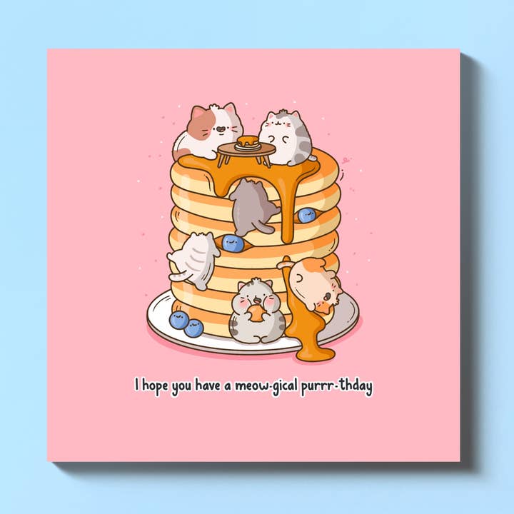 Toastedink - Wholesale Birthday Card - Pancake Cats Card | Birthday Card | Greeting Card0