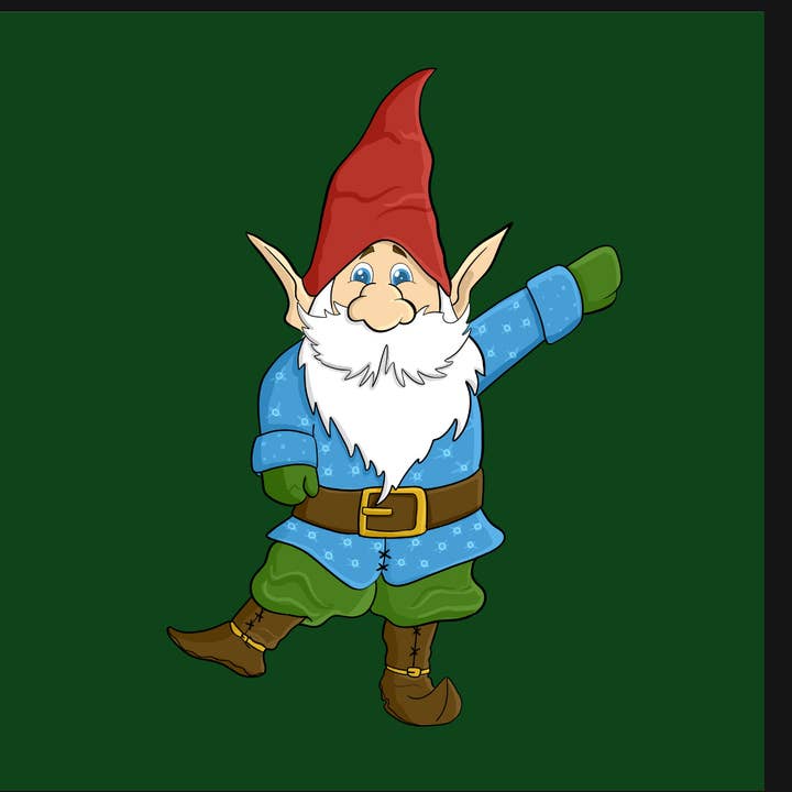 Gnash the Gnome Framed Canvas by Dancing Littles Jungle for wholesale by Dancing Littles Jungle