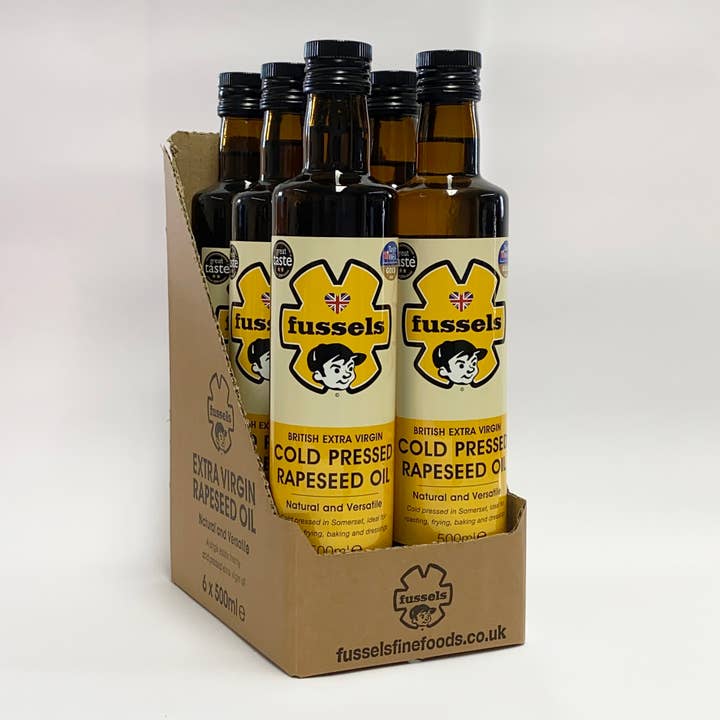 Fussels Koldpresset Rapsolie - 6 x 500ml for engroshandel hos Fussels Fine Foods Ltd