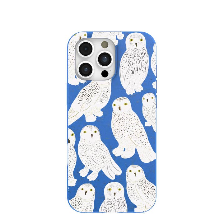 Electric Blue Snowy Owls iPhone 16 Pro Max Case for wholesale by Open Mind Developments Corporation