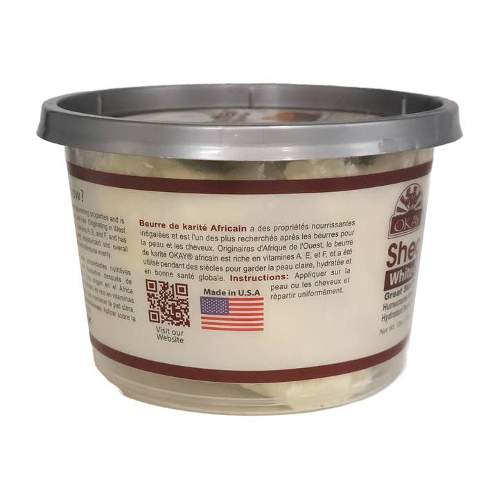 KT Supply - Wholesale Body Balm/Butter - OKAY African Shea Butter Chunky White, 10 Oz.
