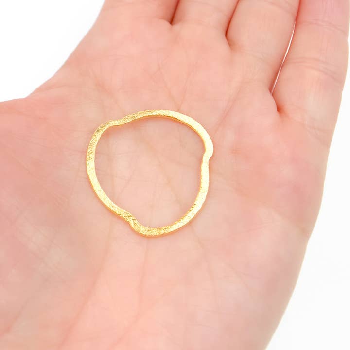 GPBS13. 25MM Gold-plated Sterling Silver Brushed Uneven Connector for wholesale by Tresor Jewelry Inc.