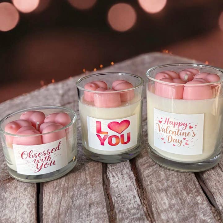 Bougie Cœur Romantique Personnalisée pour la Saint-Valentin pour la vente par Karly’s Candles