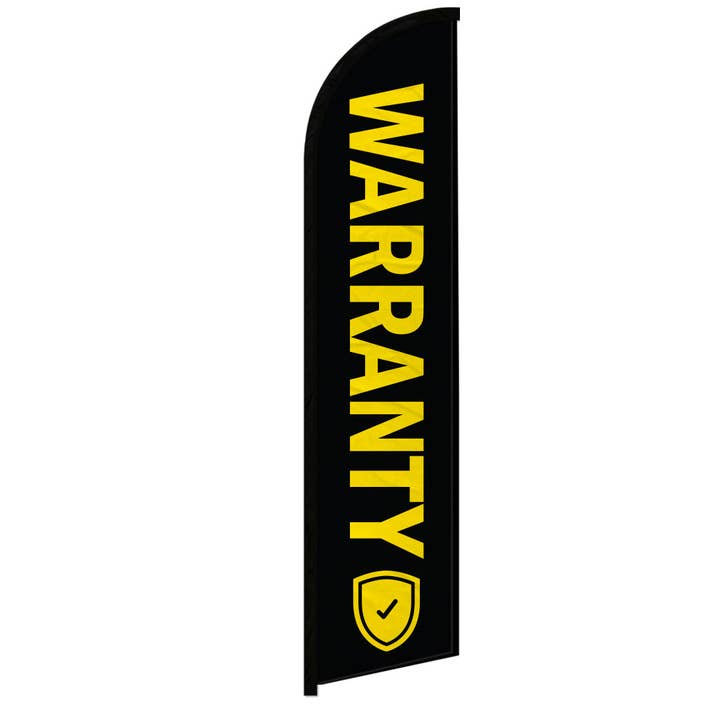 Warranty (Black) Windless Banner Flag for wholesale by Flags Importer