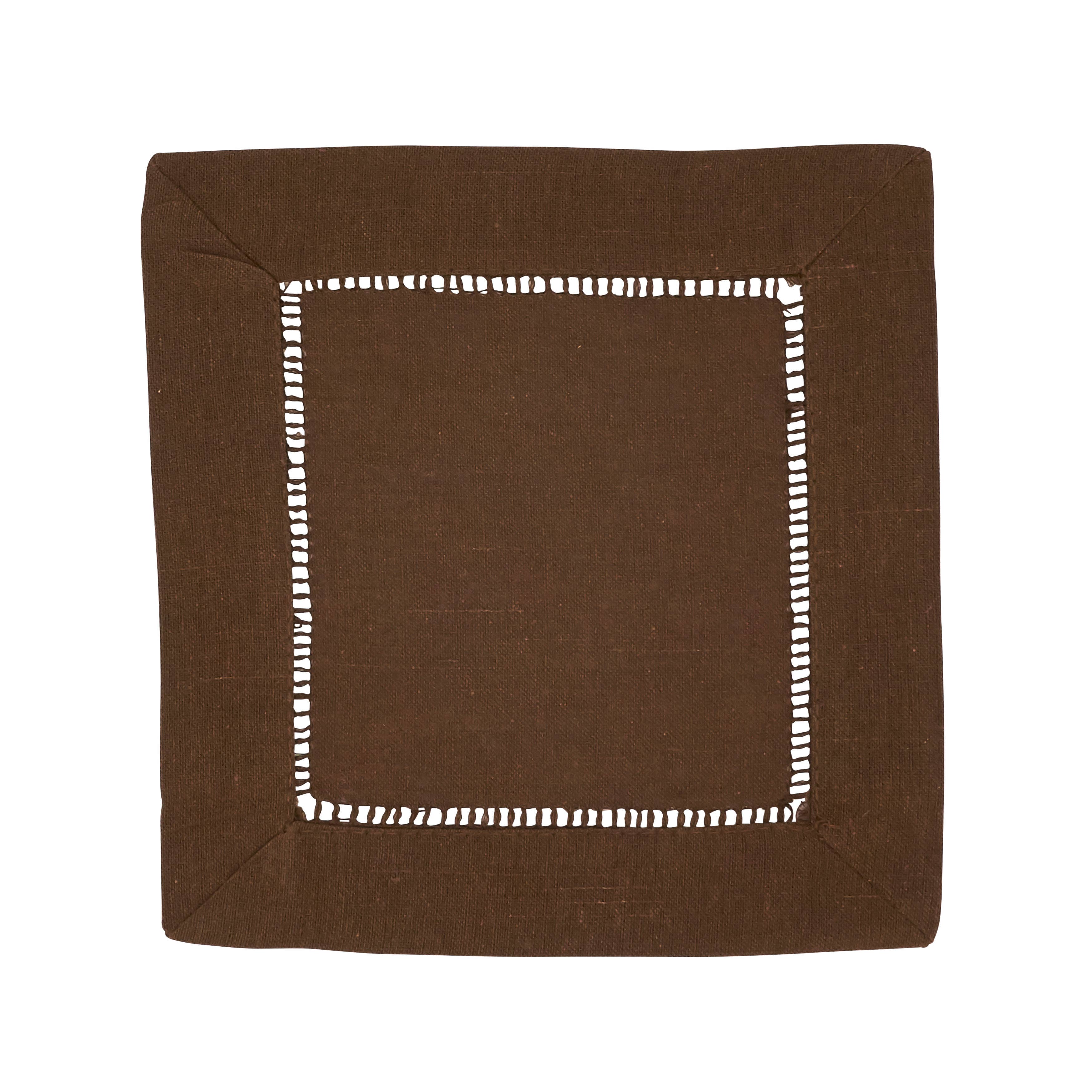 Saro Lifestyle - Wholesale Dinner & Cloth Napkin - Linen Blend Hemstitched Cocktail Napkin1