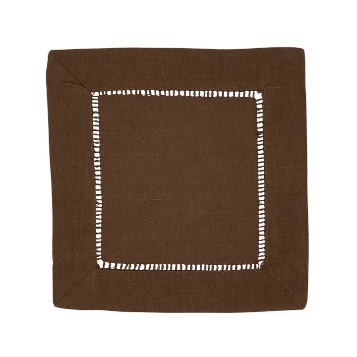 Saro Lifestyle - Wholesale Dinner & Cloth Napkin - Linen Blend Hemstitched Cocktail Napkin1