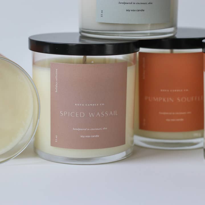 Nova Candle Co - Wholesale Jar/Filled Candle - Soy Wax Candle | Classic Glass Jar (Holiday Edition)1