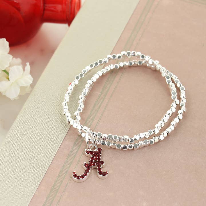 Alabama Crystal Logo Stretch Bracelet for wholesale by Seasons Jewelry