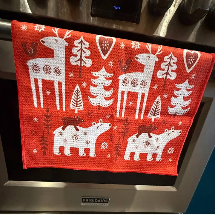 Skogsbarn - Wholesale Tea Towel - Microfiber Waffle Kitchen Towel- Holiday 20253