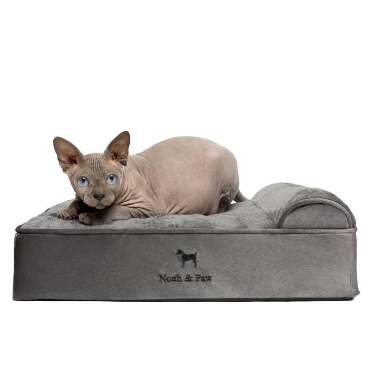 Velvet Orthopedic Pet Bed, Memory Foam, Infused with Cooling Gel - Classic for wholesale by NOAH AND PAW LLC