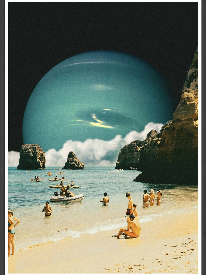 Impression sur collage Time for a Swim Space pour la vente par The Underdog Print Shop