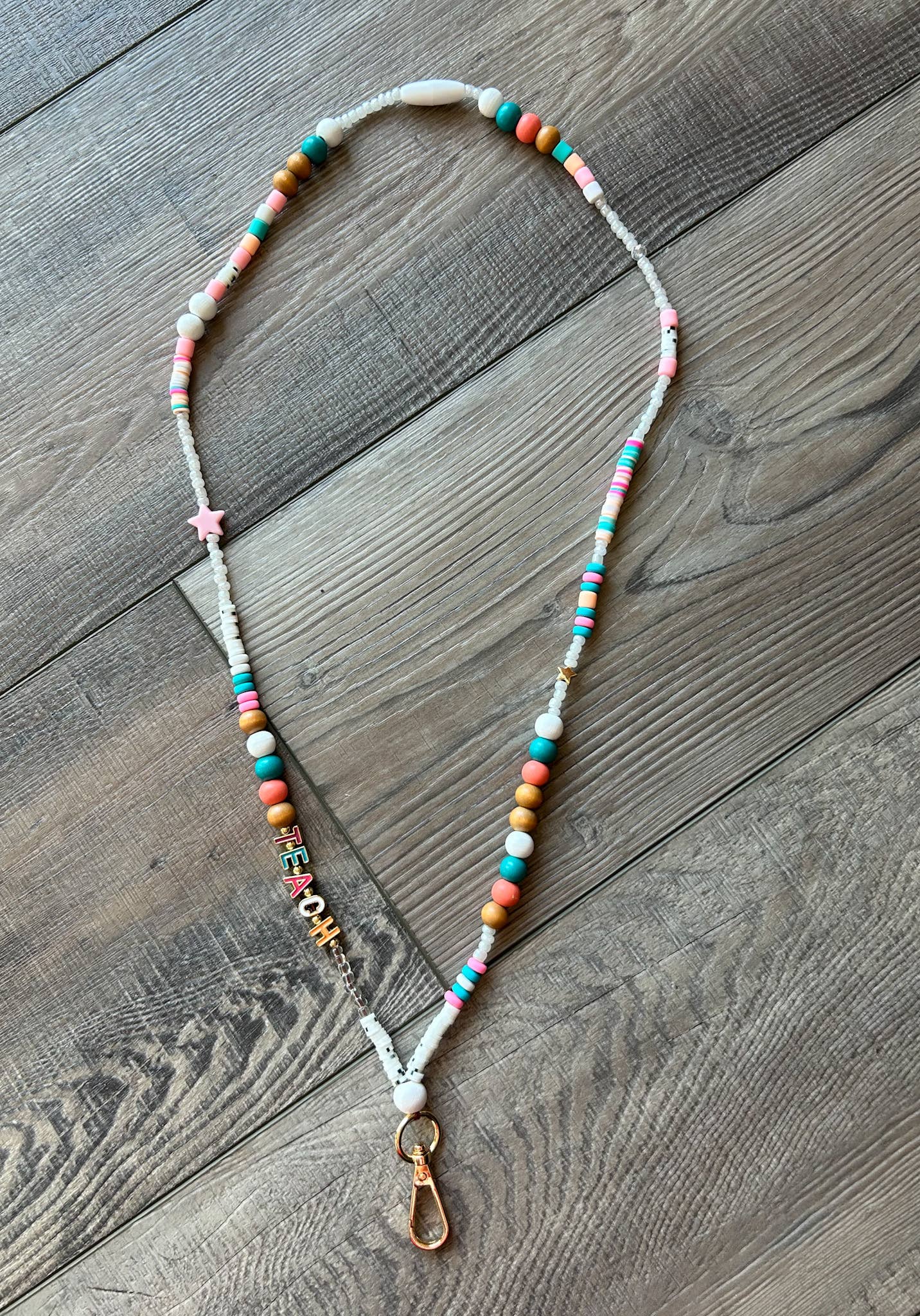 JILLIAN INK LLC - Wholesale Lanyard - Women's - Teach Colorful Beaded Lanyard with Breakaway Clasp3