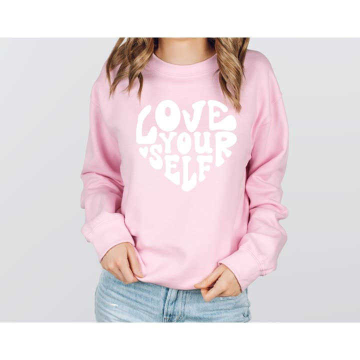 Sweatshirt Crewneck Love Your Self por atacado de Oooh Candy Co.