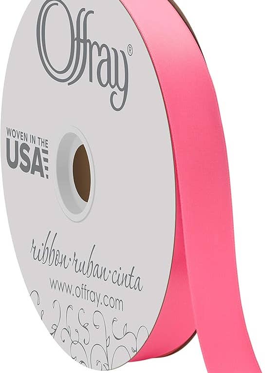 Double-Face Satin Hot Pink 7/8" x 100 Yards for wholesale by Berwick Offray Ribbon