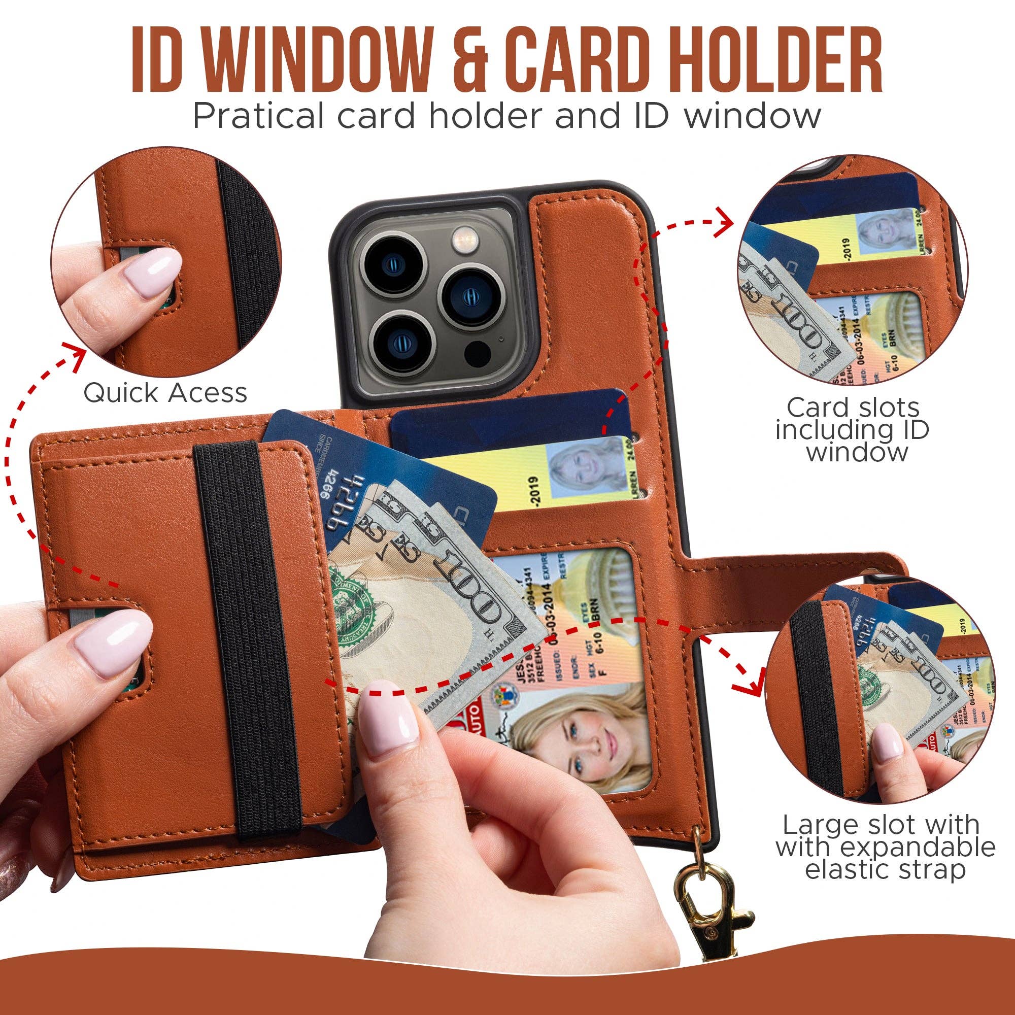 Claasico - Wholesale Phone Wallet - Women's - iPhone 13 - Crossbody Cell Phone Faux Leather Wallet w/Credi28