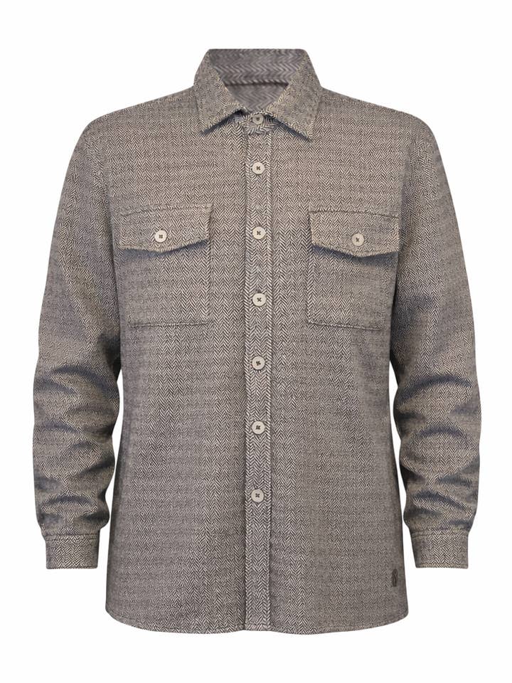 Gray Herringbone Heritage Shacket for wholesale by Vustra