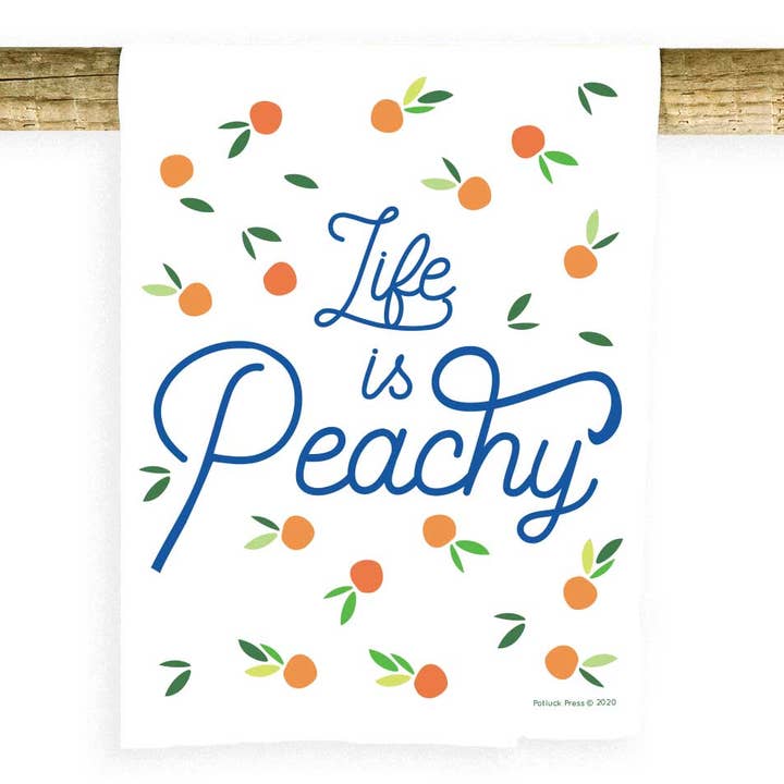 Life Is Peachy Towel for wholesale by Potluck Press