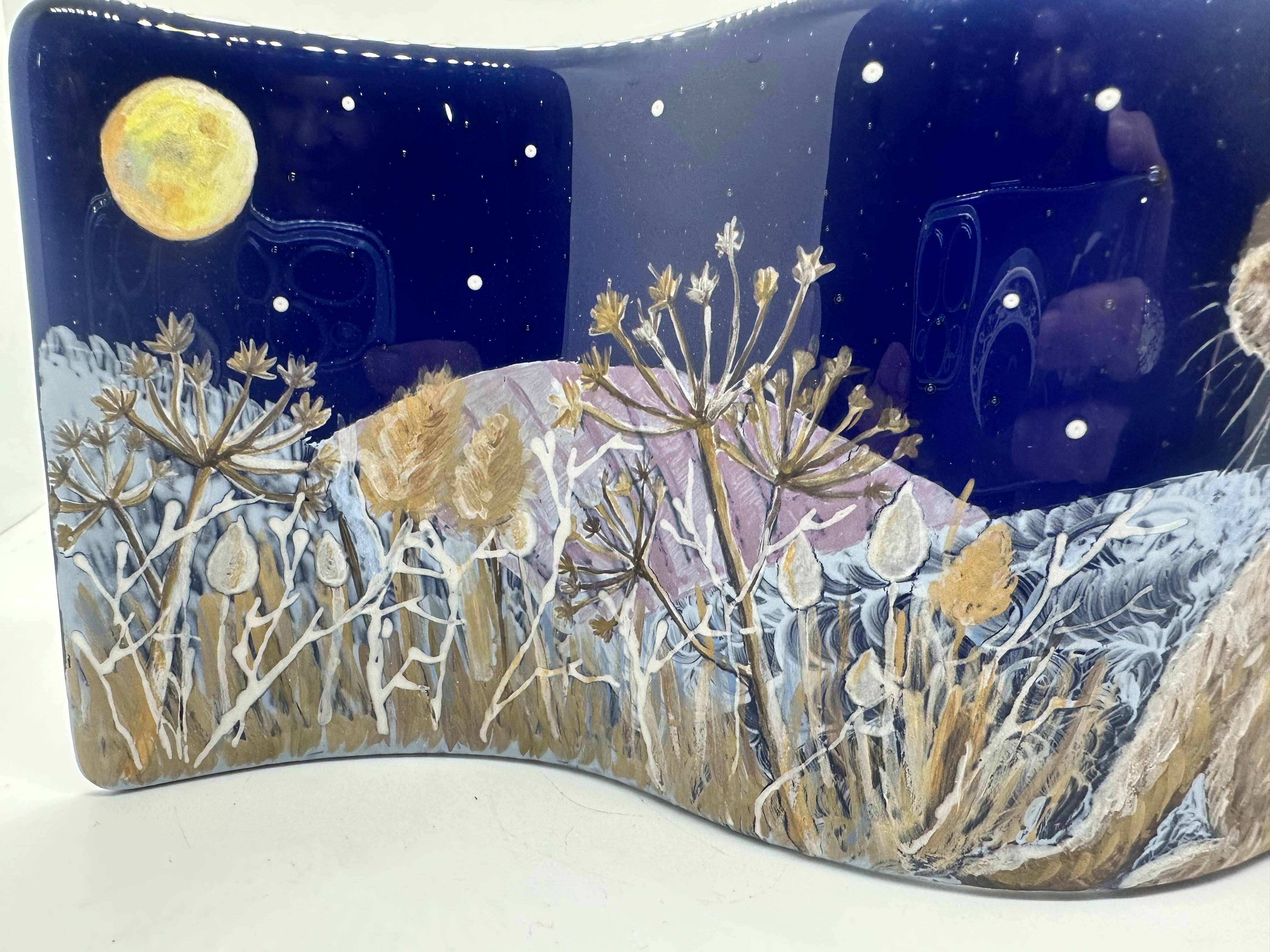 Ally Glass Studio – wholesale Decorative tabletop object – Moon Hare Midnight Meadow1
