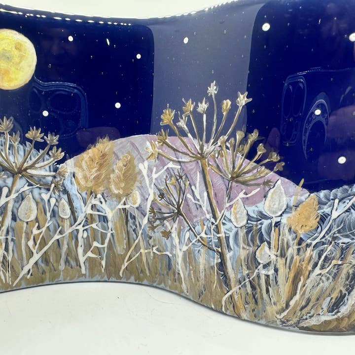 Ally Glass Studio – wholesale Decorative tabletop object – Moon Hare Midnight Meadow1