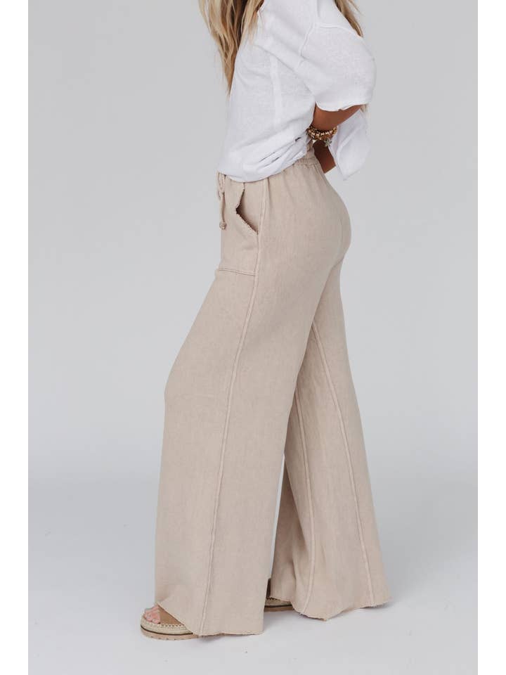 Three Bird Nest - Wholesale Pants - Women's - Relaxing Robin Wide Leg Pant - New Taupe1