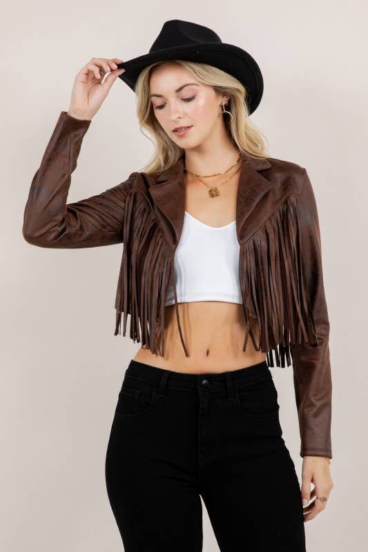 Lemon Tree - Wholesale Jacket - Women's - Suede Fringe Jacket1