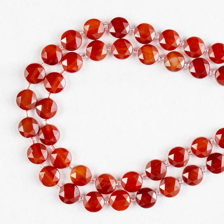 Soothing Crystals Beads - Wholesale Beads - Heishi Disc Beads | Red Onyx | Flat Crystal Beads5