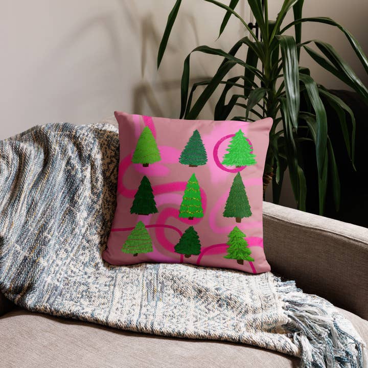 Christmas Tree Basic Pillow for wholesale by Celeste Addison Art