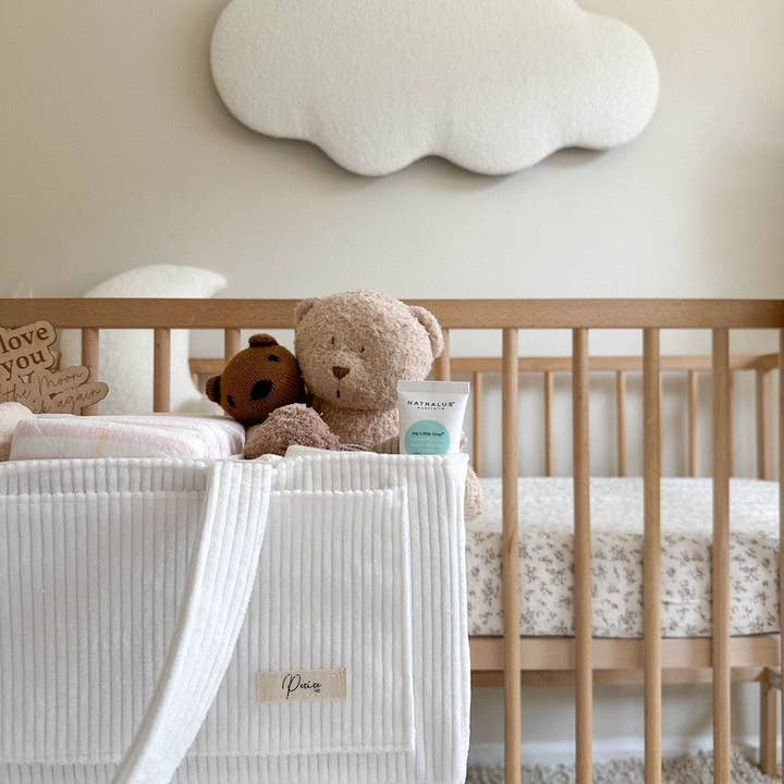 Petite + Co - Wholesale Diaper Caddy - Baby - NAPPY CADDY ORGANISER - CORD | WHITE